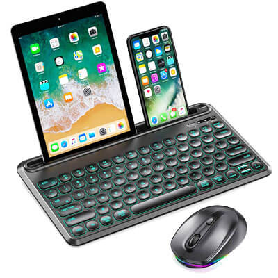 keyboard mouse Backlit Bluetooth Keyboard and Mouse, RGB Color, Mac and Windows